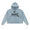 Vintage Washed Frayed-Hem Hoodie