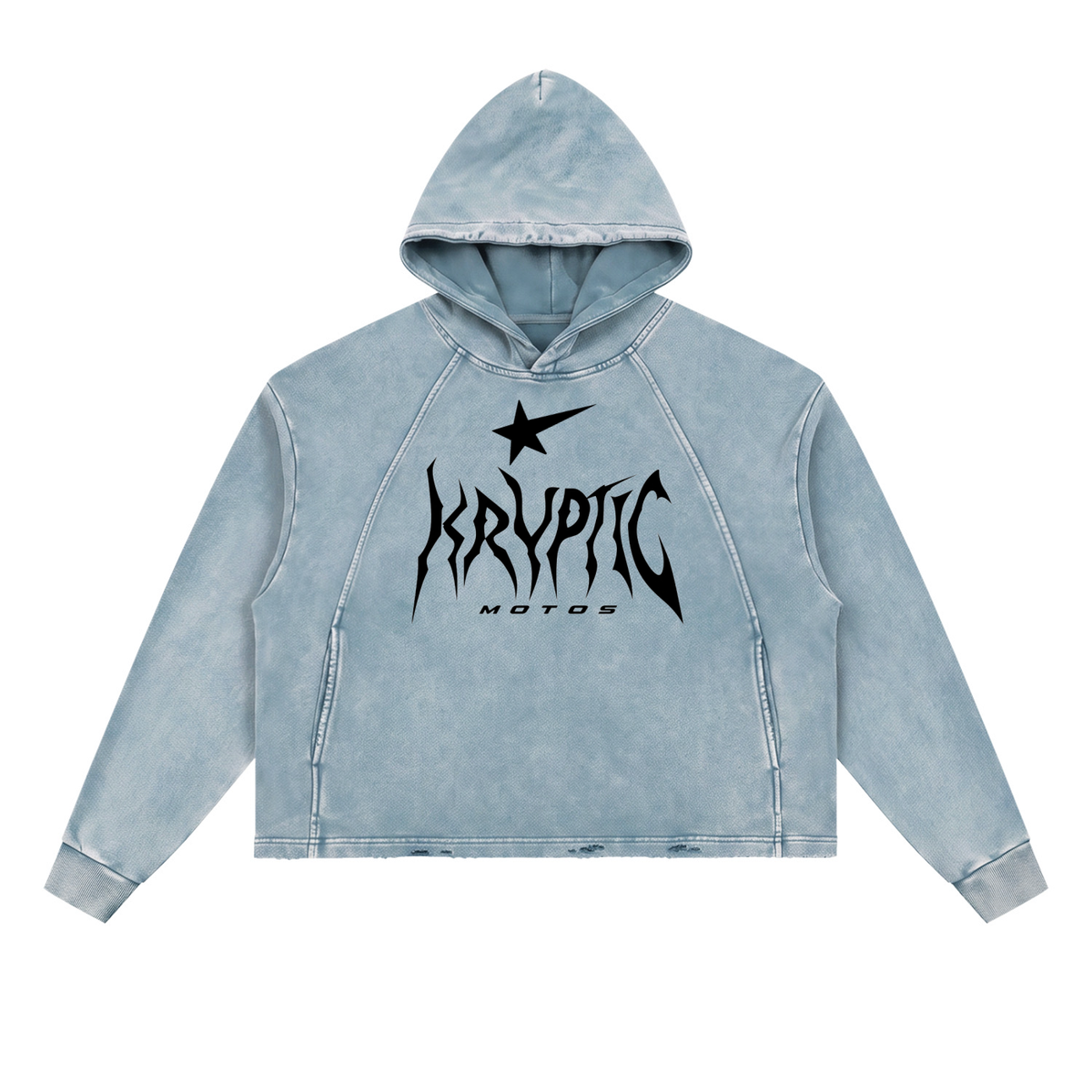 Vintage Washed Frayed-Hem Hoodie