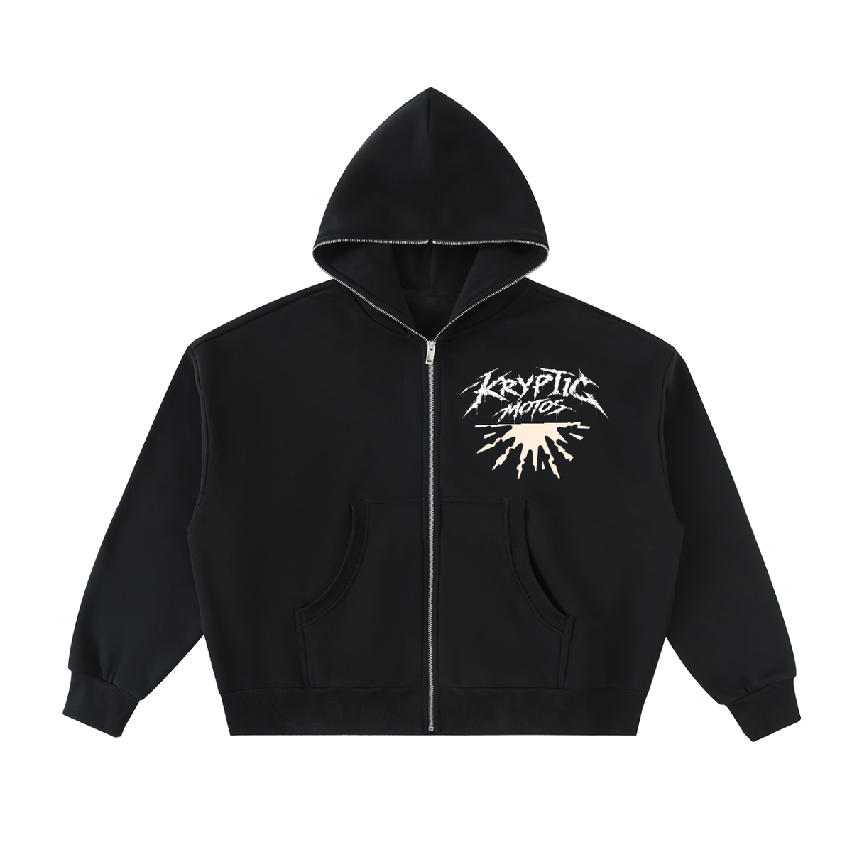 Kryptic Fleeced Full-Zip Boxy Hoodie